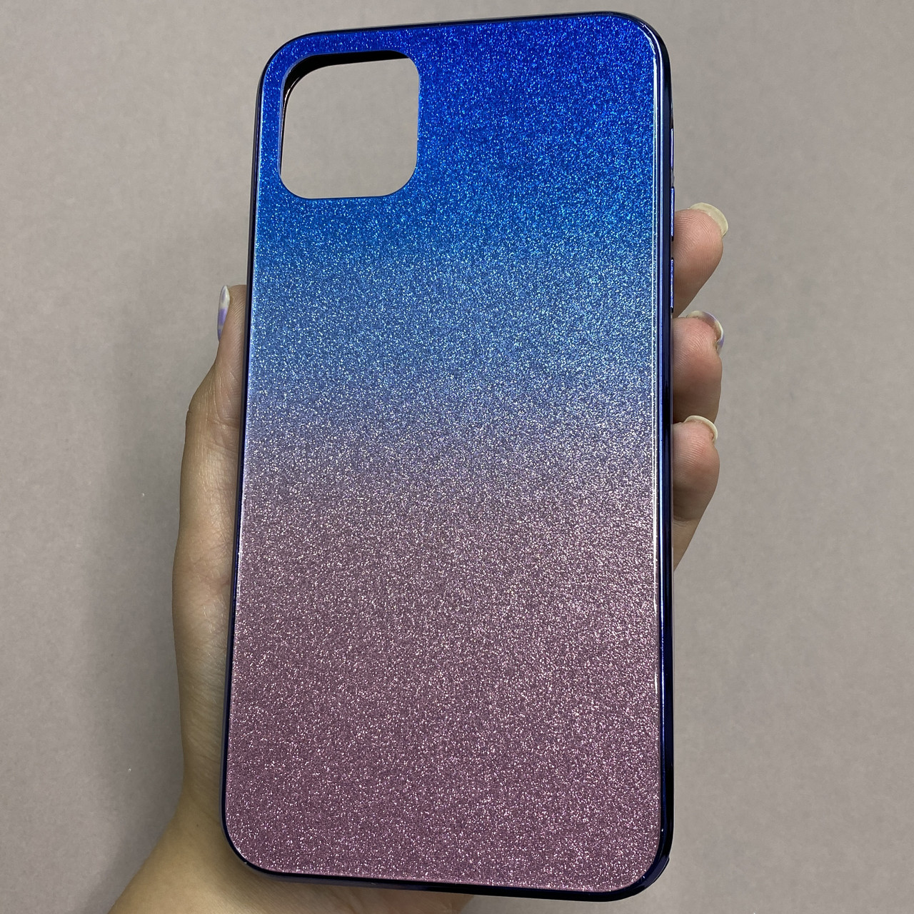 Чохол для Apple iPhone 11 Pro Max скляний з блискітками чохол на телефон айфон 11 про макс рожевий P9U