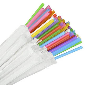 Соломка пряма в індивідуальній упаковці Фреш 210х 6.8 мм 300 шт. Асорті (03-0087)