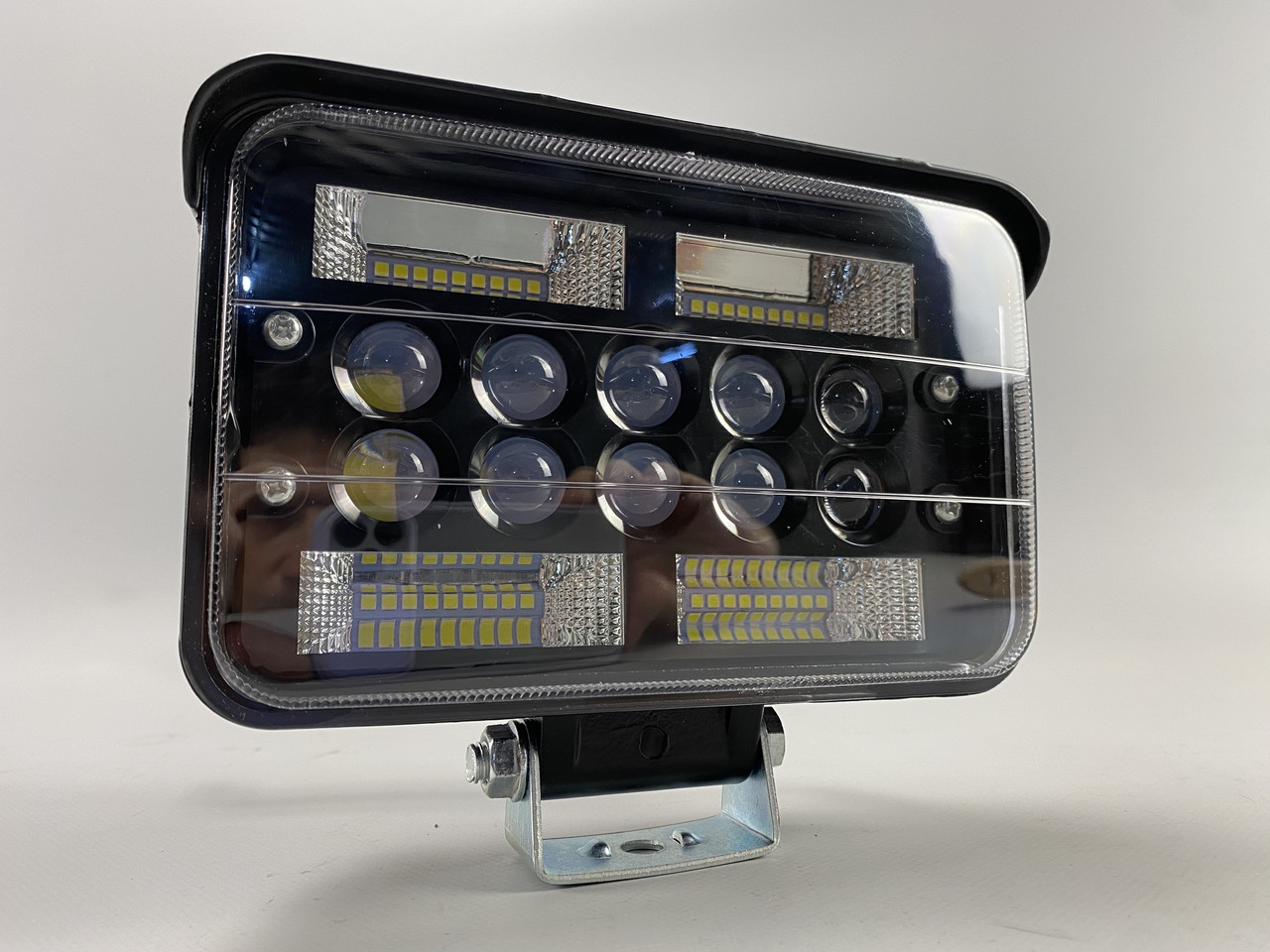 Фара LED прямокутна 9-80V дальній+ближній 48 LED chip type 3570 10 лінз, фото 1