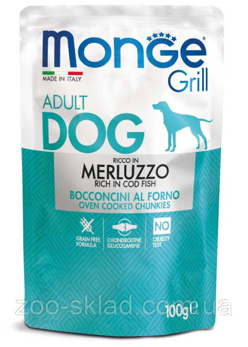 Monge DOG Pouch Grill Cod Fish для собак, з тріскою 100г