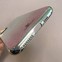 Чохол для iPhone 11 Pro Max скляний чохол з блискітками на телефон айфон 11 про макс рожевий q9u, фото 4