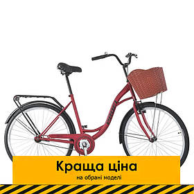 Велосипед міський 28” дюймів (сталева рама М, кошик, багажник, зібраний 75%) Profi MTB2804-1K Червоний