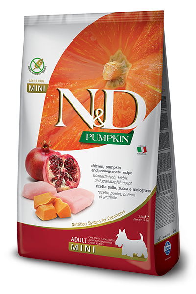 Farmina N&D Pumpkin DOG Adult Mini Chicken & Pomegranate для собак малих порід з куркою, гарбузом та гранатом, фото 1