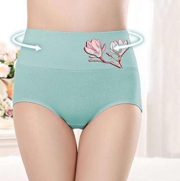 Бавовняні труси жіночі з високою посадкою, набір трусів жіночих сліпи 5шт L, фото 1