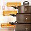 Набір посуду зі сковородою з гранітним покриттям Top Kitchen TK00094R brown 7 предметів для індукційної плити, фото 5