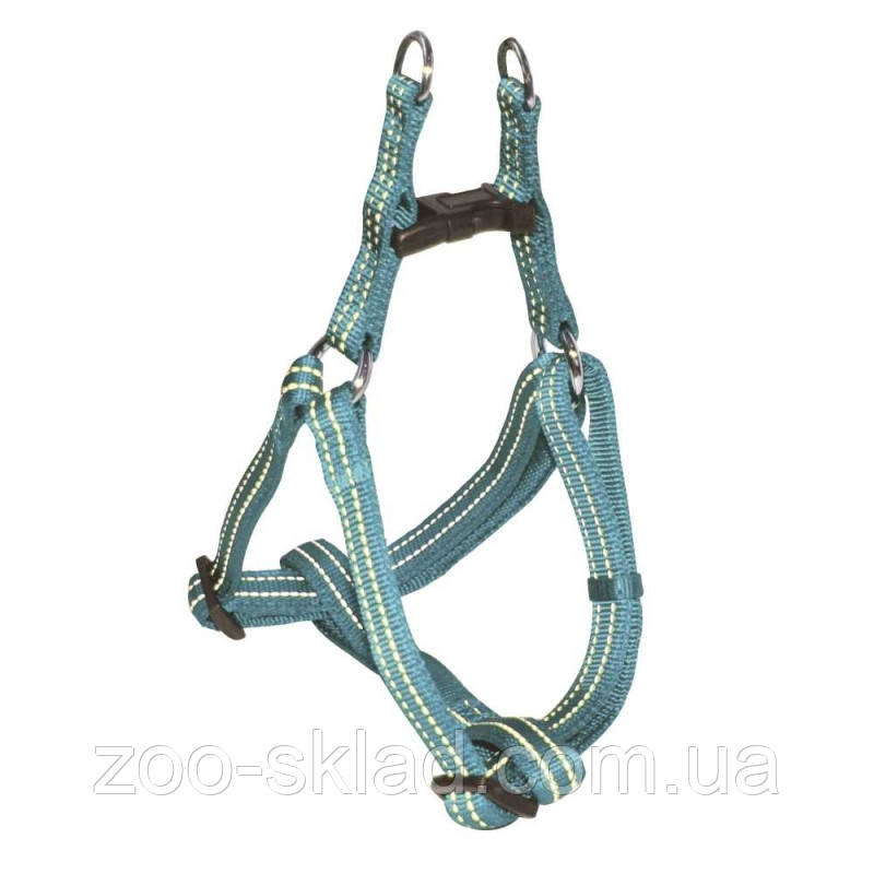 Шлея Croci SOFT REFLECTIVE блакитна світловідбиваюча, мякий нейлон, 65-80х2,5см C5079859