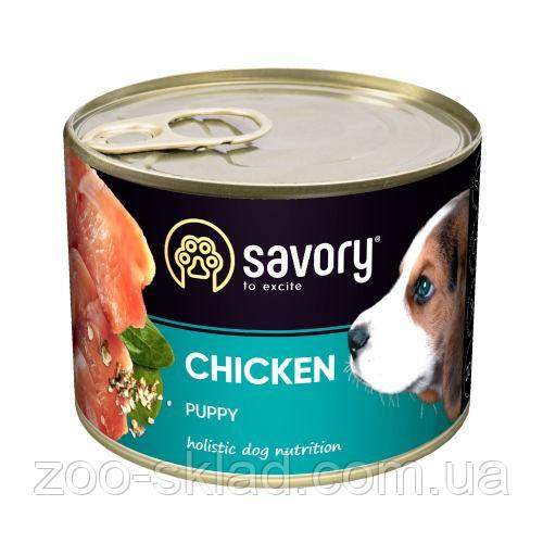 Savory DOG Can All breeds Puppy Chicken вологий корм для цуценят, з куркою 200г