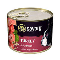 Savory DOG Can Gourmand Turkey для собак усіх порід з індичкою 200г