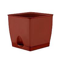 Горщик для квітів 16 см х 16 см коричневий Юніпласт