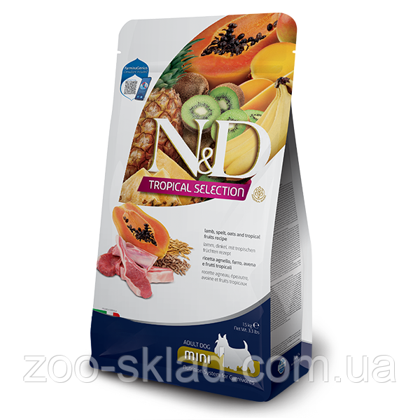 Farmina N&D Tropical DOG Adult Mini Lamb для собак дрібних порід з ягням та тропічними фруктами 1,5кг