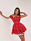 Коротке плаття з пишною спідницею з мереживом відкритими плечима та зав'язкою на грудях (р. S, M) 66PL5759Е, фото 2
