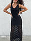 Вільна міді сукня на бретелях без рукавів з ажурною в'язкою (р. 42-46) 9PL5764, фото 3