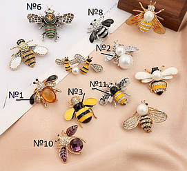 Брошка "Бджола, воса, жук стрази, перлів" для жінок, елегантна брошка для костюма, брошка, інтер'єр