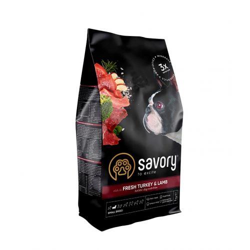 Savory DOG Small Breed rich in Fresh Turkey & Lamb для собак малих порід з ягням та індичкою 3кг, фото 1