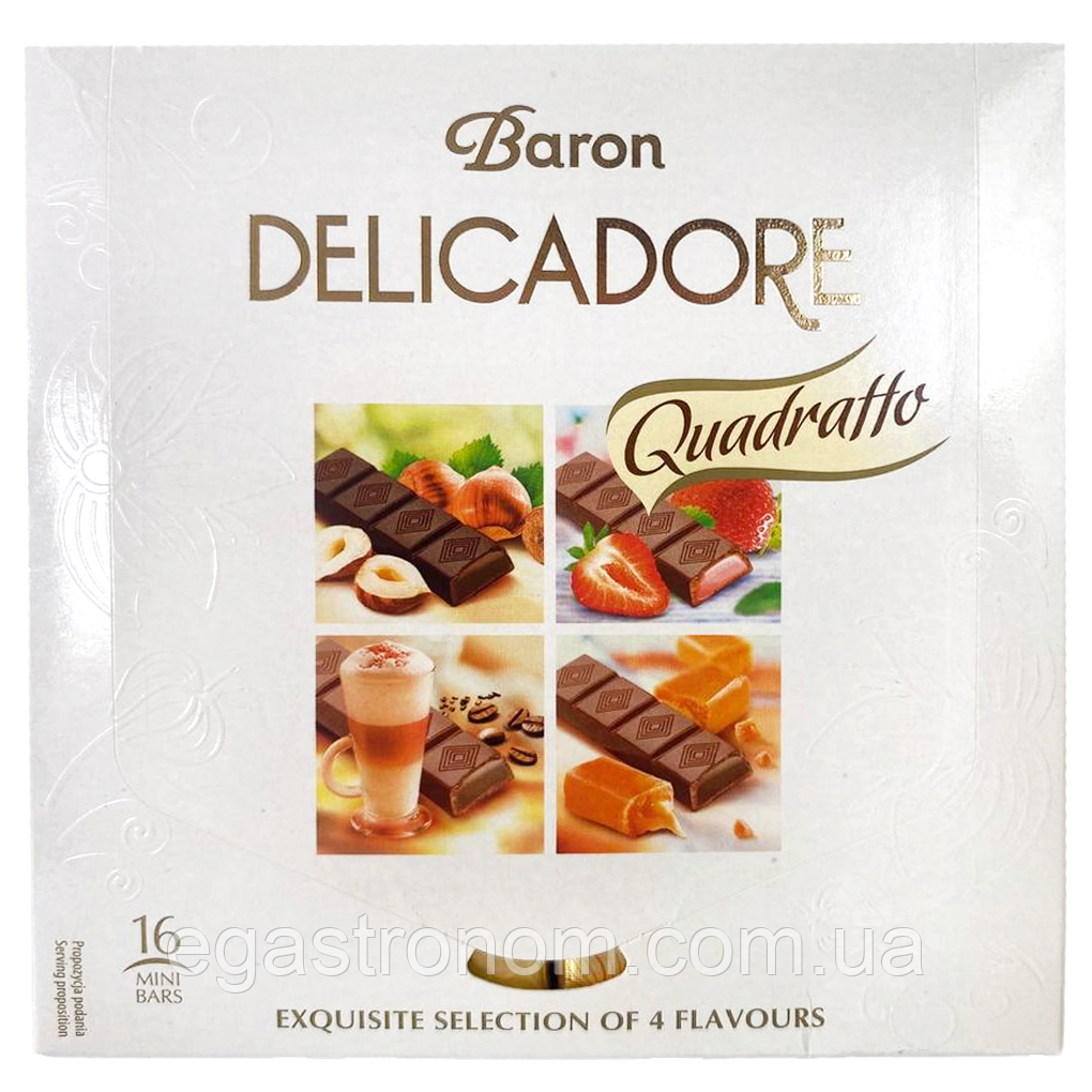 Шоколад 4 смаки Барон Делікадор Baron Delicadore 200g 16шт/ящ (Код: 00-00005291), фото 1