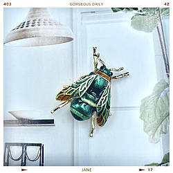 Брошка "Зелений жук" для жінок, елегантна брошка для костюма, брошка шпилька, інтер'єр