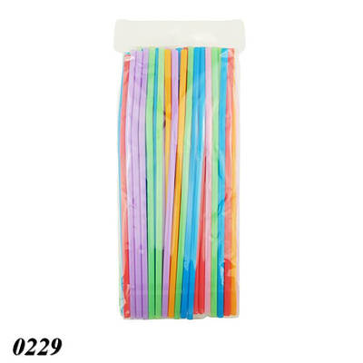 Соломка з вигином d5.8 250 мм 100 шт кольорова