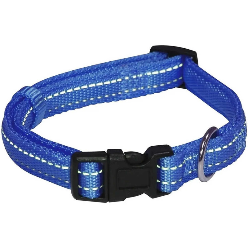 Нашийник Croci SOFT REFLECTIVE темно-синій світловідбиваючий, мякий нейлон, 35-55х2см C5179728, фото 1