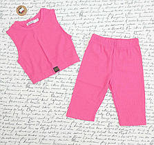 Костюм вихідний то+велосипедки для дівчинки рубчик р.134-152, малина