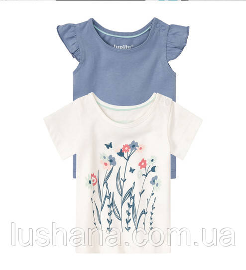 Футболки Lupilu на дівчинку / набір 2 шт. / р.62-68, 2-6 міс., фото 1