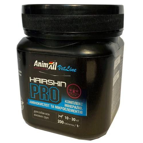 AnimAll VetLine Hair Skin PRO Medium Вітаміни для собак середніх порід 1 г х 200 табл 139897