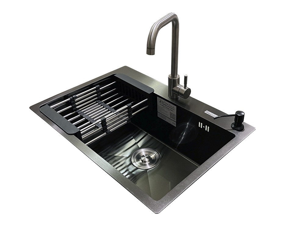 Комплект мийка + змішувач Romzha Arta U-600S BL (B)