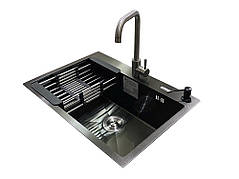 Комплект мийка + змішувач Romzha Arta U-600S BL (B)