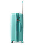 Валіза велика L поліпропілен бірюза 76х52х31(+5)см/125л/4.6кг/Snowball, фото 4