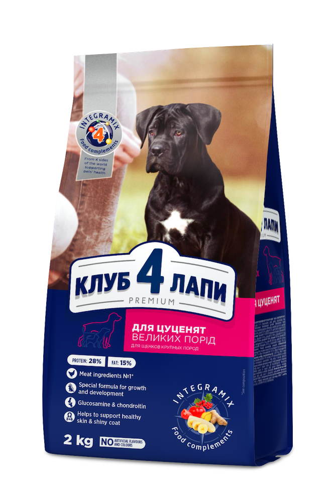 Клуб 4 Лапи DOG Puppies Large Breeds для цуценят великих порід з куркою 2кг