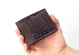 УБД Шкіряна обкладинка на убд з Тризубом Гербом України коричнева