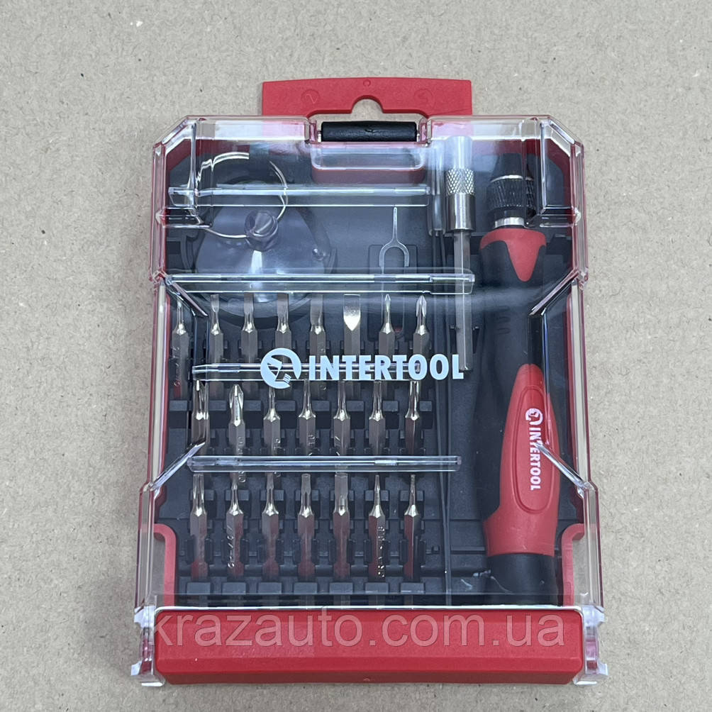 Викрутка прецизійна з комплектом насадок 29 од, Cr-V INTERTOOL VT-3336, фото 1