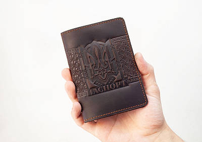 Тризуб - Герб України | шкіряні обкладинка на паспорт