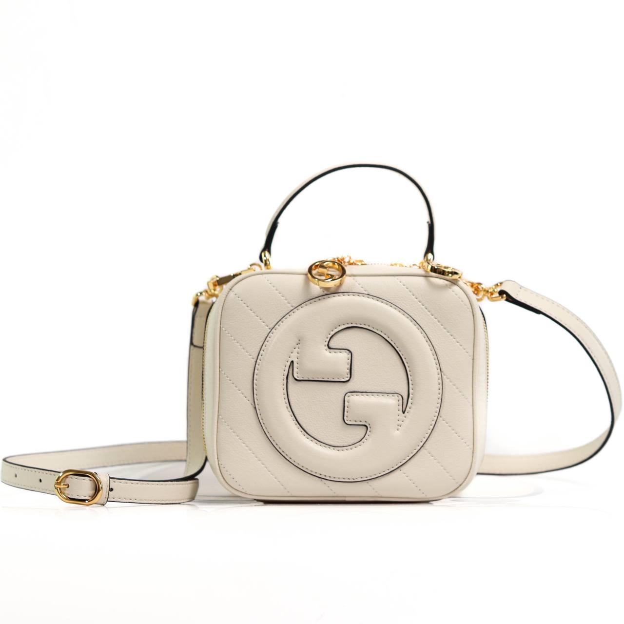 Жіноча сумка з шкіри Gucci Gucci Blondie leather shoulder bag Гуччі бежева молодіжна, брендова сумка через плече