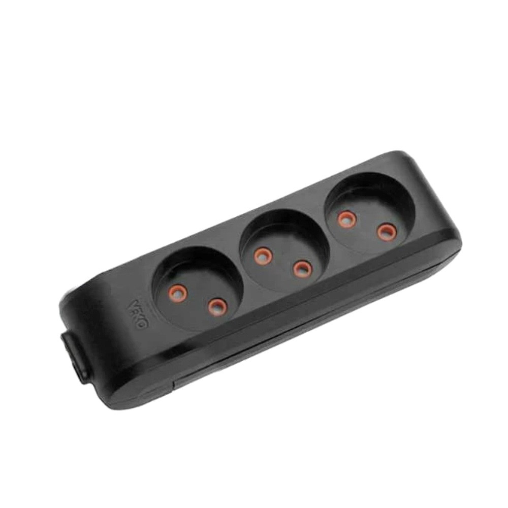 Колодка 3гн.,б/з, Multi-Let, чорна, VIKO, Арт.53958