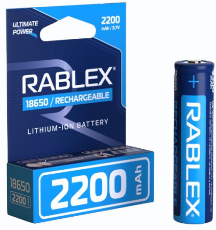 Літій-іонний акумулятор 18650 Rablex 2200 mAh 3.7 V (Li-ion) Original із захистом Синій