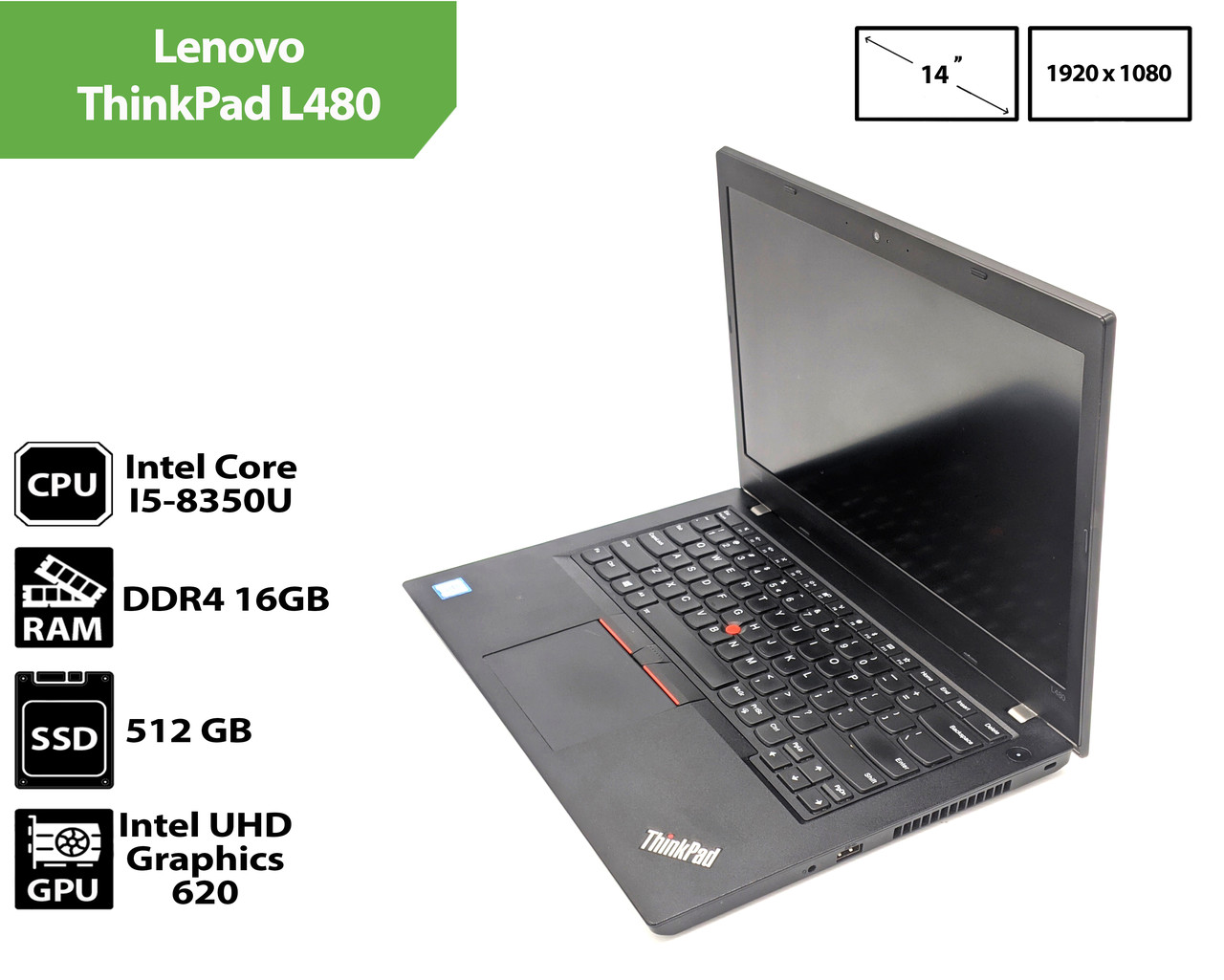 Ноутбук Lenovo ThinkPad L480 (14.0" / Intel Core I5-8350U / 16Gb / SSD 512Gb)