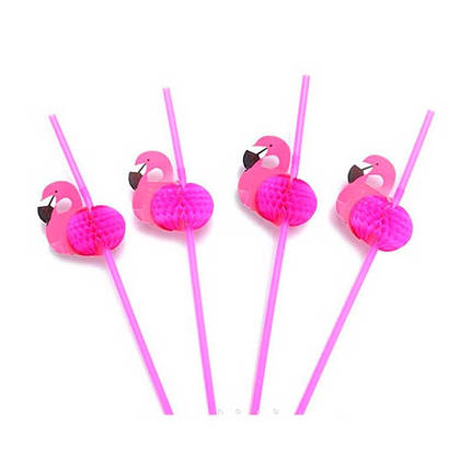 Трубочка коктейльна Фламінго | Рожевий, фото 1