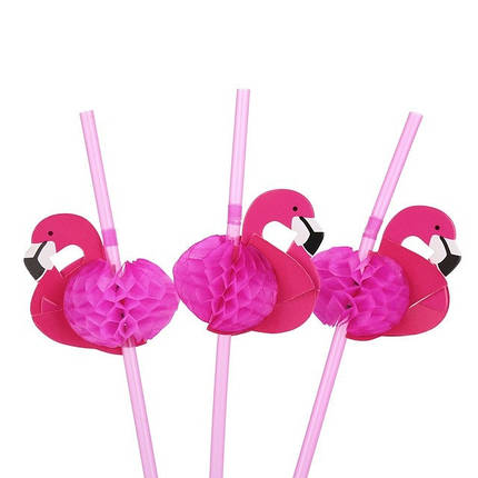 Трубочка коктейльна Фламінго | Рожевий, фото 2