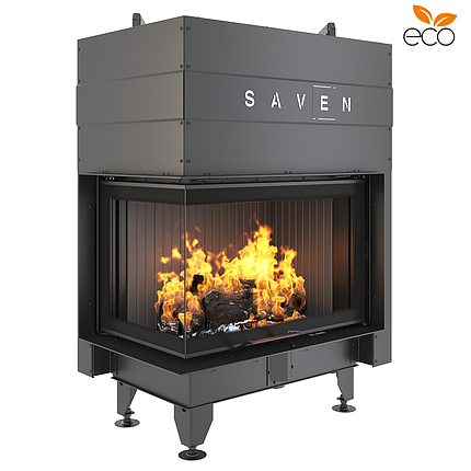 Камінна топка кутова SAVEN Energy Up 75х50х47L Black (15,1 kW) ECO, фото 1