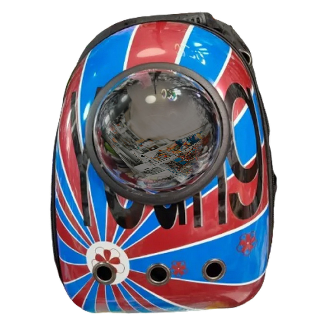 💙Космічний рюкзак переноска для тварин CosmoPet з ілюмінатором для собак та котів Червоно-синій, фото 1