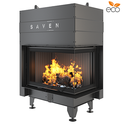 Камінна топка кутова SAVEN Energy Up 75х50х47R Black (15,1 kW) ECO, фото 1