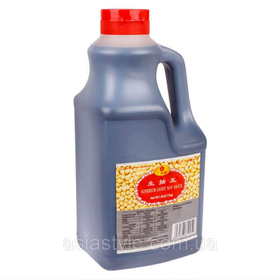 Соус соєвий світлій, Соус соєвий світлий, Light soya sauce, GWY (Guang Wei Yuan), 1.9 л, Китай, Ч