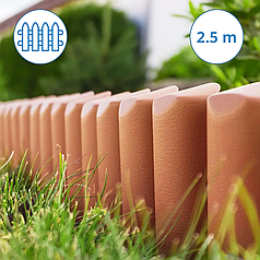 Бордюр палісад Prosperplast Garden BORDER теракотовий 2.5 м Декоративні пластикові бордюри для клумб
