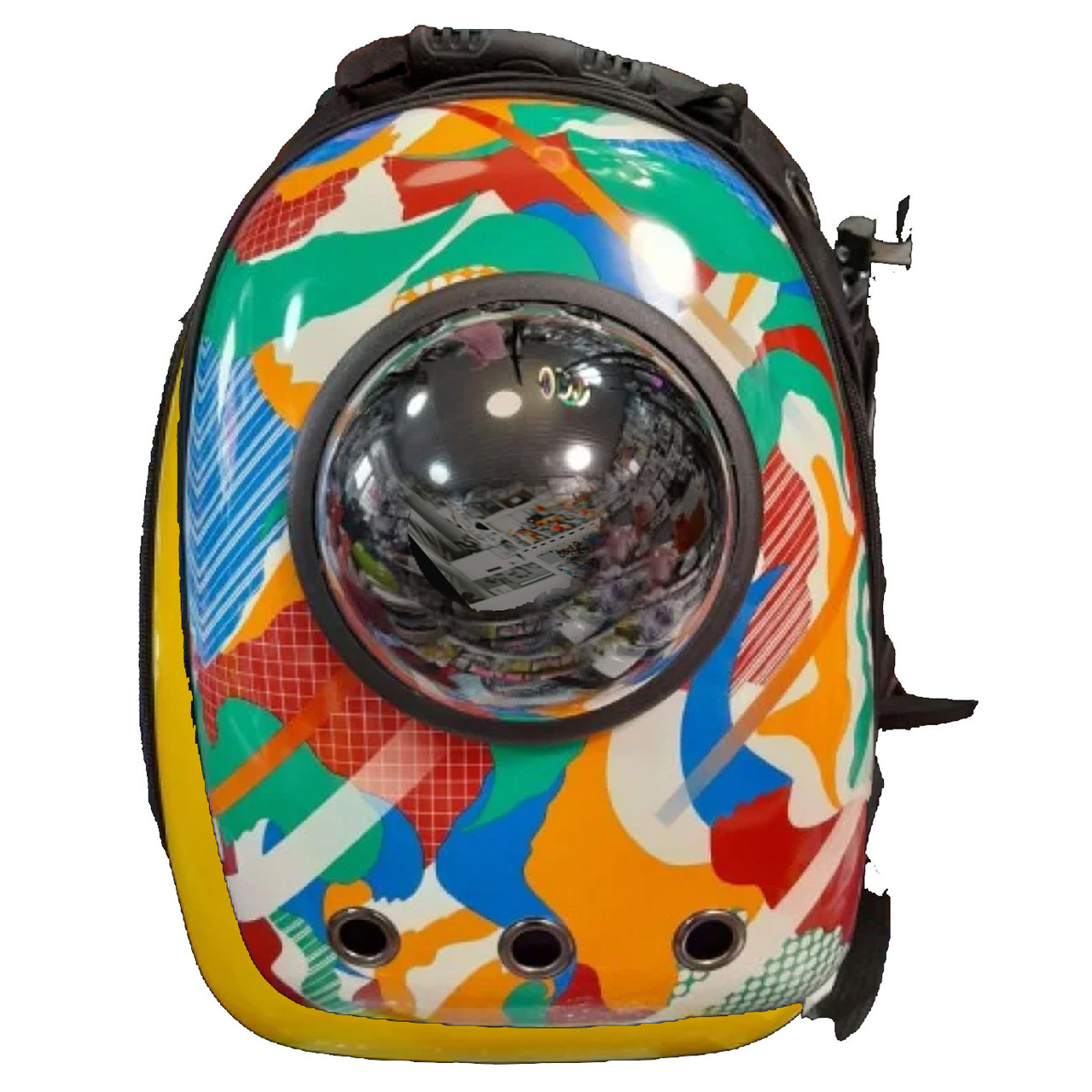 💚Рюкзак переноска для тварин CosmoPet з ілюмінатором для собак та котів Абстракція Різнокольоровий, фото 1