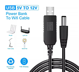 Кабель перехідник для роутера від повербанка 12V Black (DC12V)USB DC 5.5 2.1 мм 12V кабель живлення, фото 9