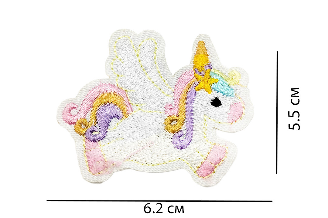 Нашивка на одяг, Єдиноріг, RBA106614, 6.2*5.5 см, фото 1