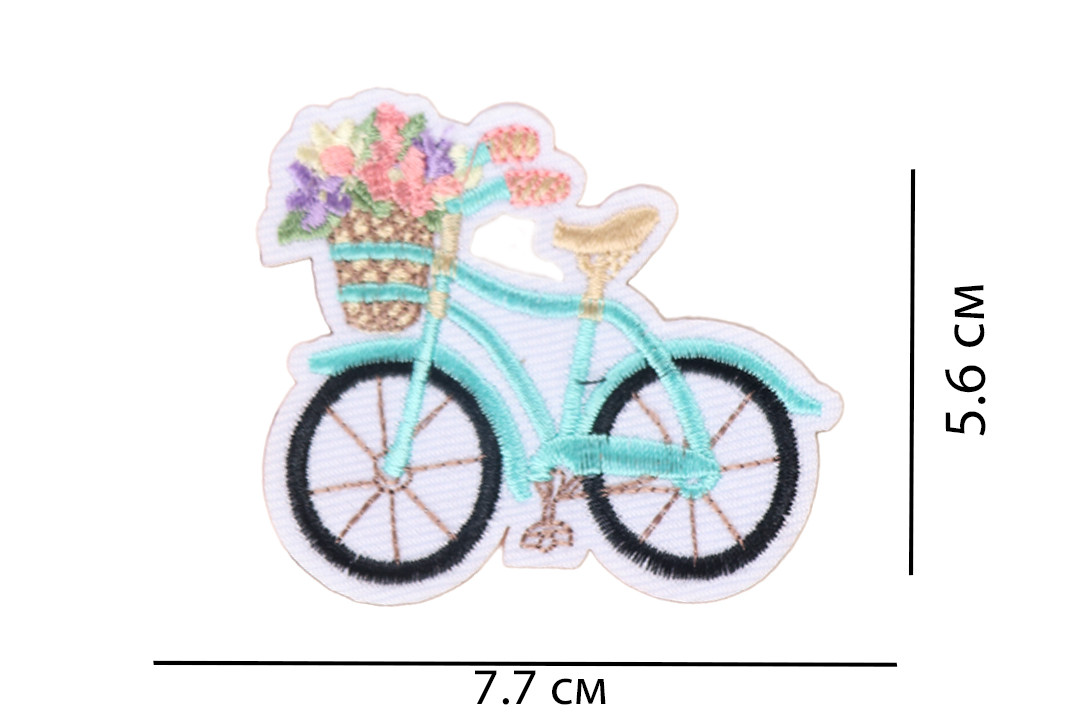 Нашивка на одяг, Блакитний велосипед, RBA107204, 7.7*5.6 см, фото 1