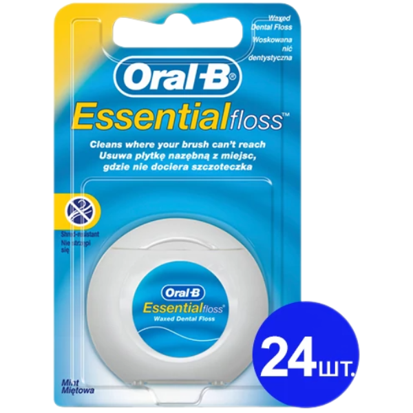 Зубна нитка (флос) Oral-B Essential Floss 50 м. (24 шт.)