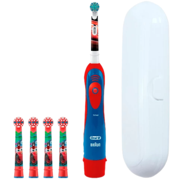 Електрична зубна щітка Oral-B Vitality Kids DB4.510.К Extra Soft Тачки Red Для дітей (5 нас.) (Футляр)