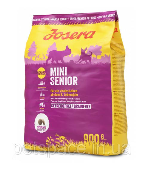 Корм Josera MiniSenior (Йозера Міні Сеньйор для собак дрібних порід похилого віку з лососем) 900 г